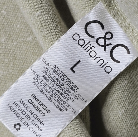 C&C California Alfalfa Green Soft Fuzzy Open Cardigan Sweater NWT Size Large - Picture 11 of 11